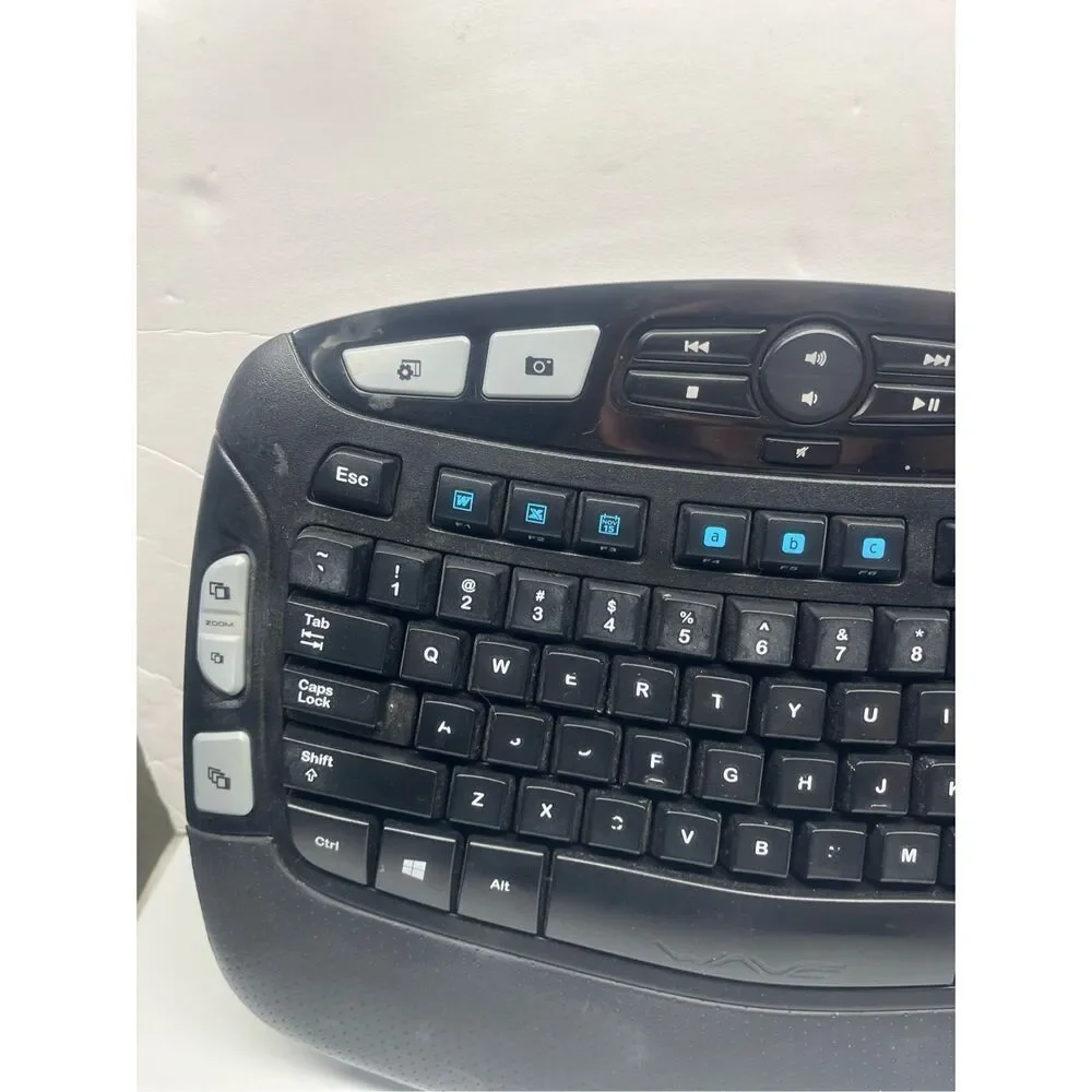 Logitech Wireless Wave K350 Keyboard - No USB Receiver Dongle Ergonomic Black